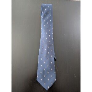 Barry‎ Wang Italy Tie All Over Penguin Design Blue 62" Necktie